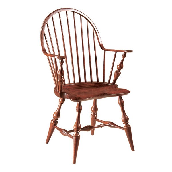 (PAIR) CONTINUOUS ARM WINDSOR CHAIRS IN VASE STYLE