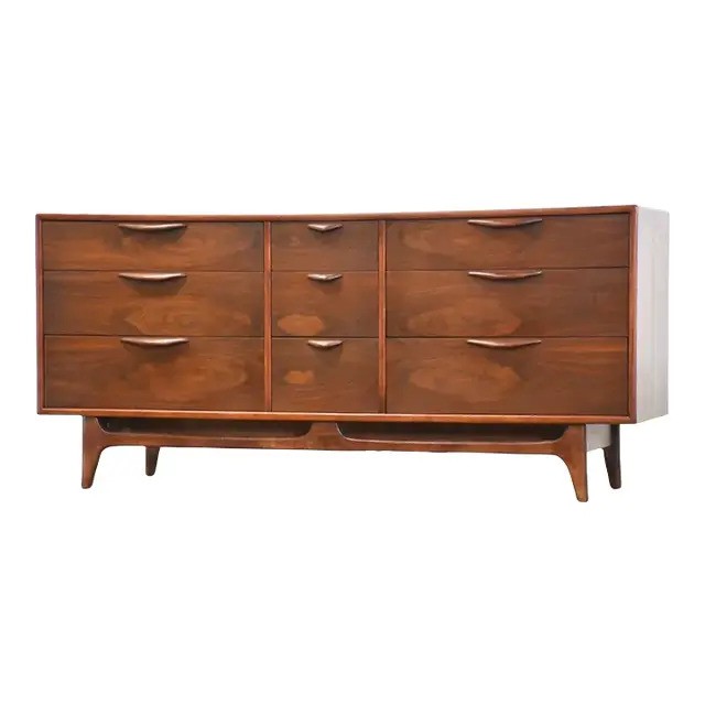 Mid-Century Modern Triple Dresser Credenza