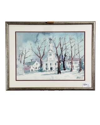 Watercolor Church Print