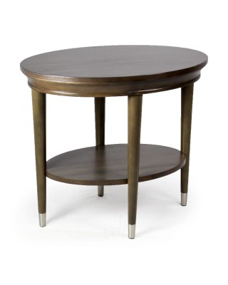 Oval Taupe End Table