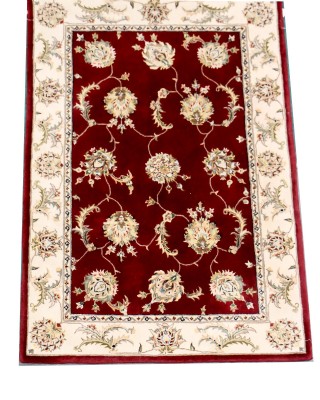 Maroon Silk & Wool Area Rug