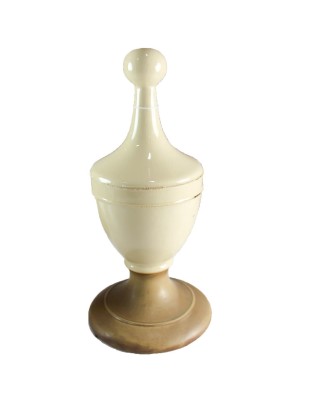 Beige Glazed Finial with Ball Top