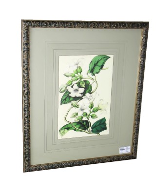 White Flower Print Custom Frame