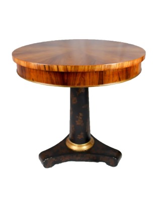 Black and Gold Leaf Pedestal Table