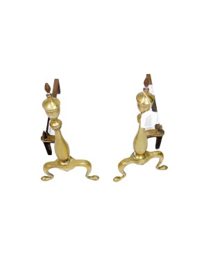 Puritan Fireplace Brass Andirons Set