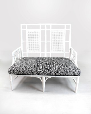 Custom White Bamboo Bench