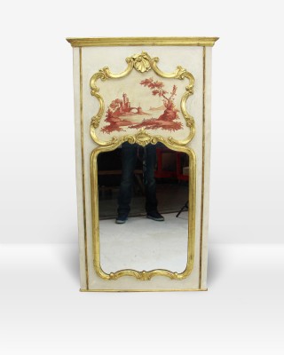 Italian Giltwood Trumeau Mirror