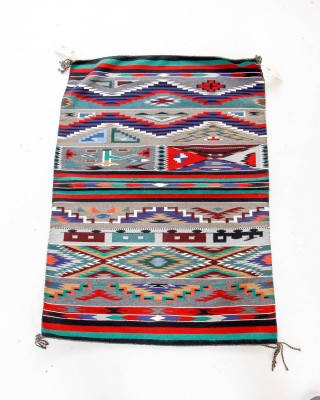 Navajo Train Pattern Wool Rug