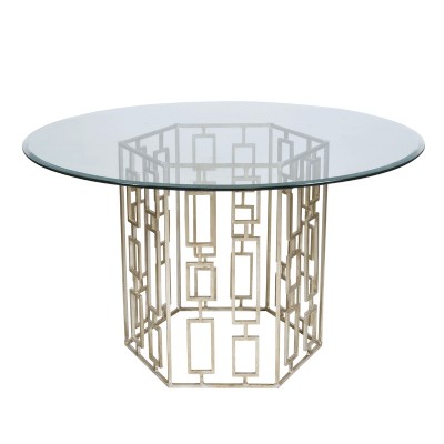 Gold leaf hexagon dining table