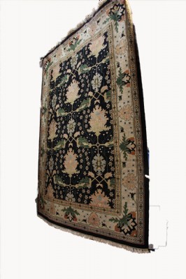 Hand Knotted Silk and Wool Rug