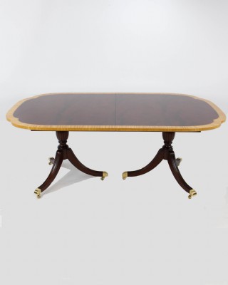 Flame Mahogany Double Pedestal Dining Table