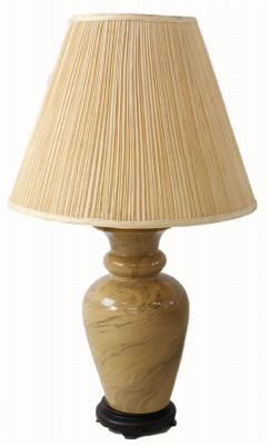 Tan Marbled Table Lamp