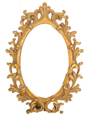 Ornate Gold Framed Oval Wall Mirror