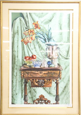"Flowers" Lithograph By Gordon