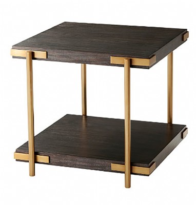 Wooden Brass Side Table