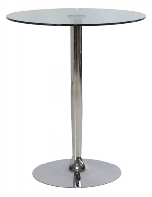 Glass Top Chrome Base Pub Table