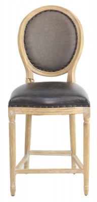 Wooden Frame Leather Seat Barstool