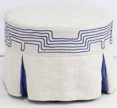 Slipcovered Ottoman on Wheels