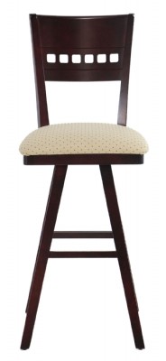 Dark Wooden Framed Upholstered Barstool