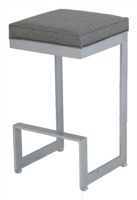Grey Metal Upholstered Barstool