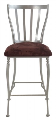 Grey Metal FrameSuede Seat Counter Stool