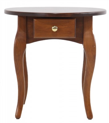 Cherry French Country Oval End Table with Drawer