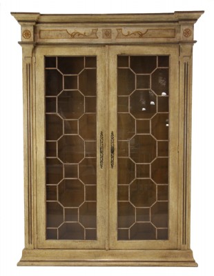 Two Door Curio with Divided Glass Doors