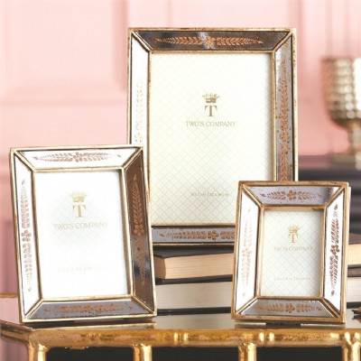 S/3 Gold Leaf Photo Frames     Assorted 3 Sizes