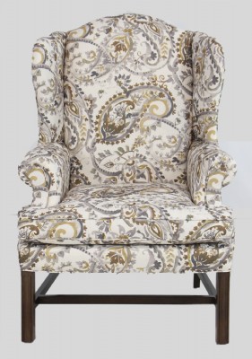 Beige Pattern Fabric Chair