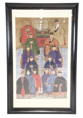 Framed Chinese Qing Dynasty Ancestral Patriarch Po