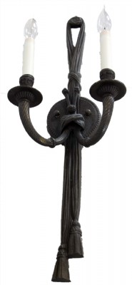 Black Cast Metal Ribbon Style Wall Sconce