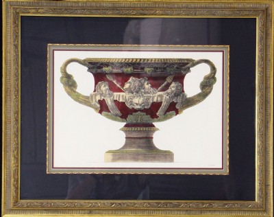Sepia Urn Serigraph- Hand Colored