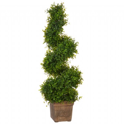 "27.5"" Spiral Boxwood Topiary"