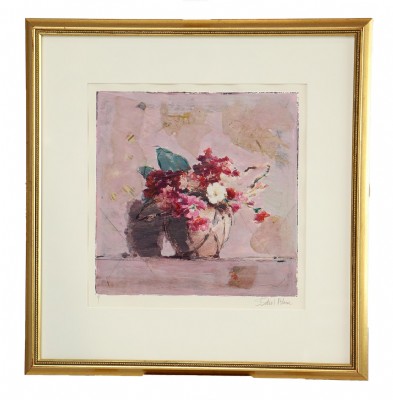 Framed Floral Monoprint