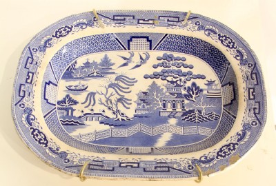 Blue & White Porcelain Tray (Priced As Is)