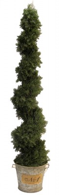 Faux Lighted Spiral Tree Topiary