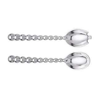 Classic Salad Servers with Pearled Handles