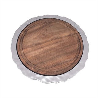 Shimmer Round Cheese Board, Dark Wood