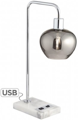Desk lamp with Smoked Glass Shade