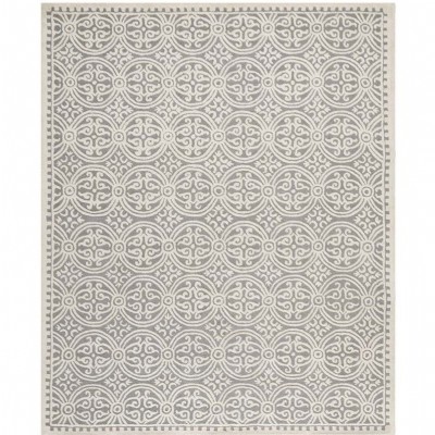 Silver & Ivory Subtly Patterned Wool Rug