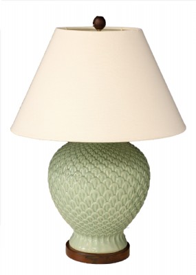 Pale Green Artichoke Embossed Table Lamp