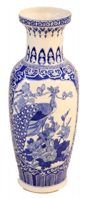 Vintage Blue & White Ceramic Vases