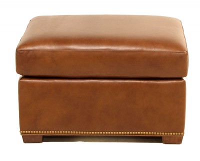 Moselle Leather Ottoman