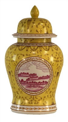 Yellow & White Asian Ginger Jar