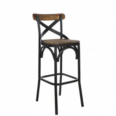 Crossroads Bar Stool with Iron Black