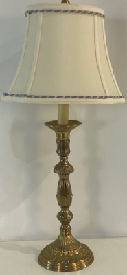 Brass Table lamp with White Shade