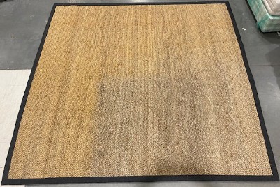Thick Berber Rug with Black Linen Border