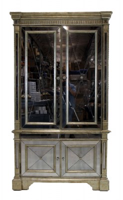 Larger Mirrored Glass Armoire