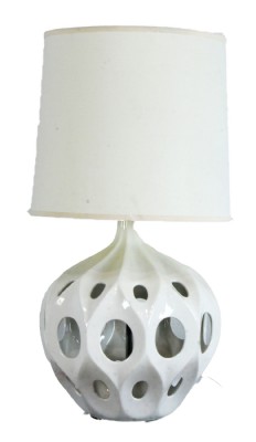 White Open Base Ceramic Table Lamp