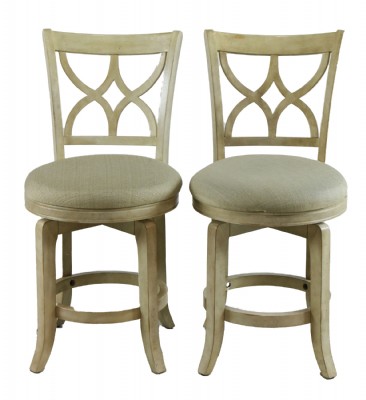 Pair of Wooden Swivel Chairs